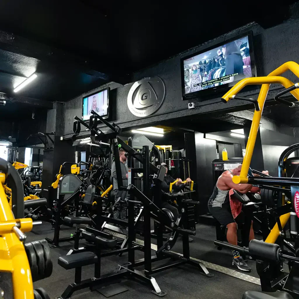 Modern gym equipment and training area